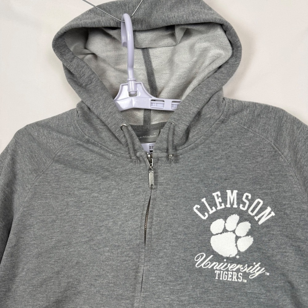Jones & Mitchell Clemson University Tigers Full Zip Hoodie Gray XL Mens DA